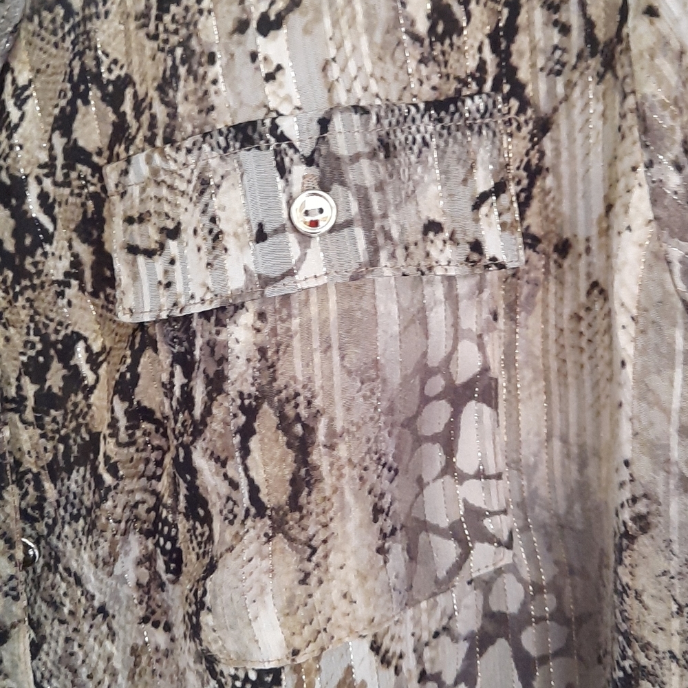 Sara Michelle Sparkly Sheer Blouse Sz PM - Picture 4 of 8